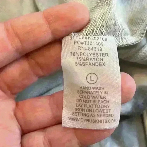 Cyrus Navy and Gray Tie Dye Hooded Drawstring Sweatshirt Hoodie Size L - Picture 7 of 7